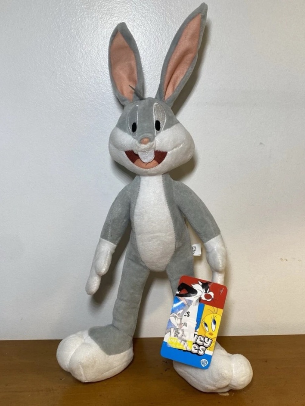 New Looney Tunes Warner Bros Bugs Bunny Toy Factory Stuffed Animal Plush 16”